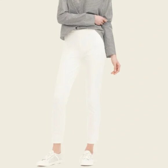 J. Crew Martie Ivory Cropped Length Slim Leg Bi-Stretch Cotton Pant in size 8 - Picture 1 of 8